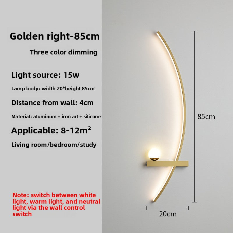 Crescent Moon LED Wall Lamp – Modern Bedroom Wall Sconce with Adjustable Arm