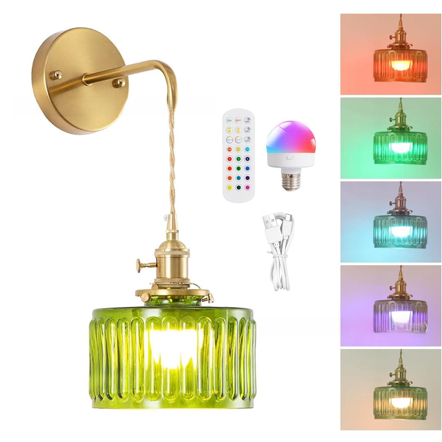 Vintage Japanese Kinshi Wall Sconce – Antique Brass Wall Light for Bedroom