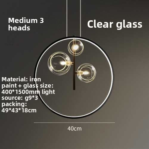 Nordic Iron Bubble Chandelier – Modern Glass Ball Cluster Ceiling Light
