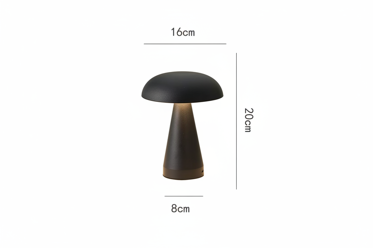 Mushroom Touch Table Lamp – Danish Minimalist LED Bedside Lamp with Dimmer