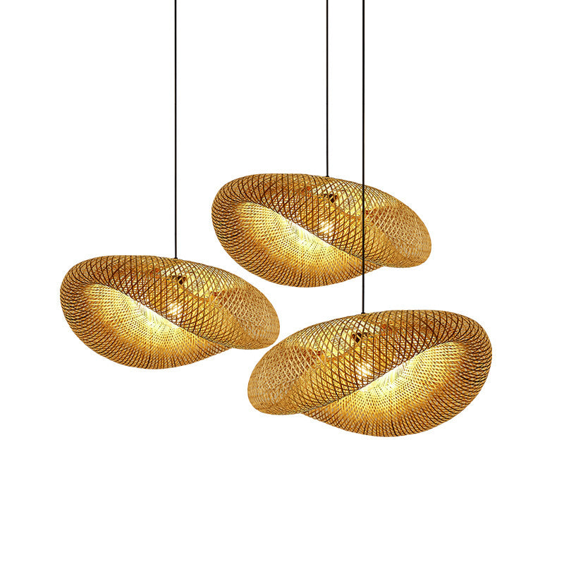Handcrafted Woven Bamboo Pendant Lamp – Natural Eco Hanging Light for Dining Room