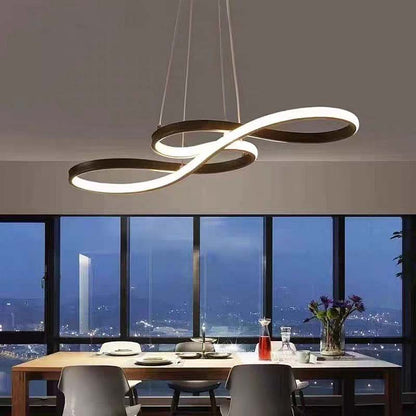 Curved Lines Metal Pendant Light – Modern Elegant Hanging Lamp for Kitchen Island
