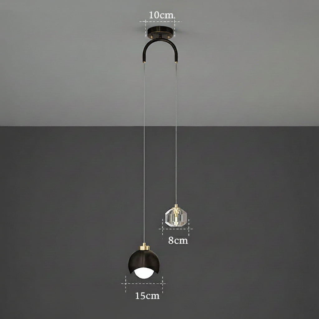Modern Design Crystal Lampshade Bedside Pendant Lights – Luxury LED Lights for Bedroom & Living Room