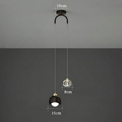 Modern Design Crystal Lampshade Bedside Pendant Lights – Luxury LED Lights for Bedroom & Living Room
