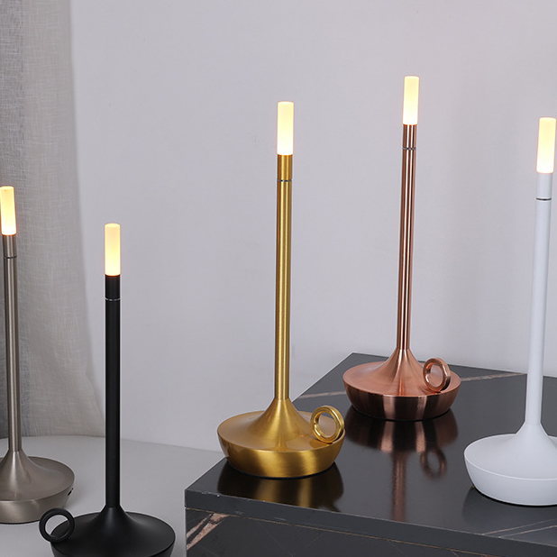 LED Candle Ambient Table Lamp – Flameless Flickering Bedside Lamp for Living Room