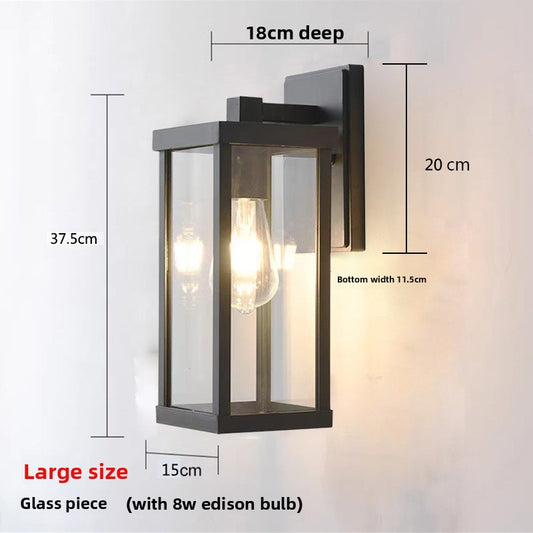 Matte Black Industrial Cage Outdoor Wall Light – IP45 Waterproof Exterior Wall Lamp