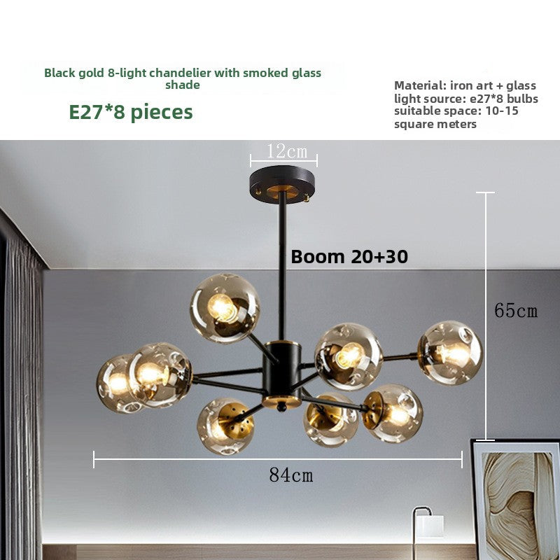 Scandinavian Glass Globe Chandelier – Multi-Ball Ceiling Light for Dining Room
