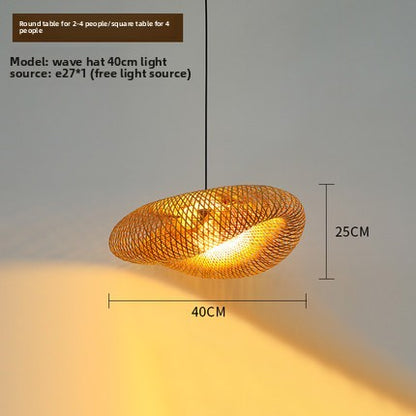 Handcrafted Woven Bamboo Pendant Lamp – Natural Eco Hanging Light for Dining Room