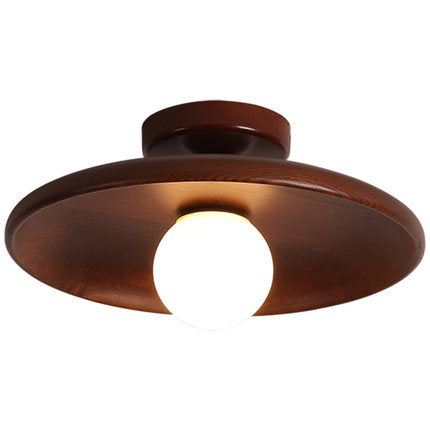 Japanese Wood Ceiling Light Fixture – Zen Style Flush Mount Lamp for Living Room