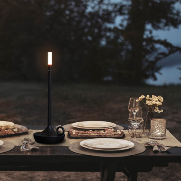 LED Candle Ambient Table Lamp – Flameless Flickering Bedside Lamp for Living Room