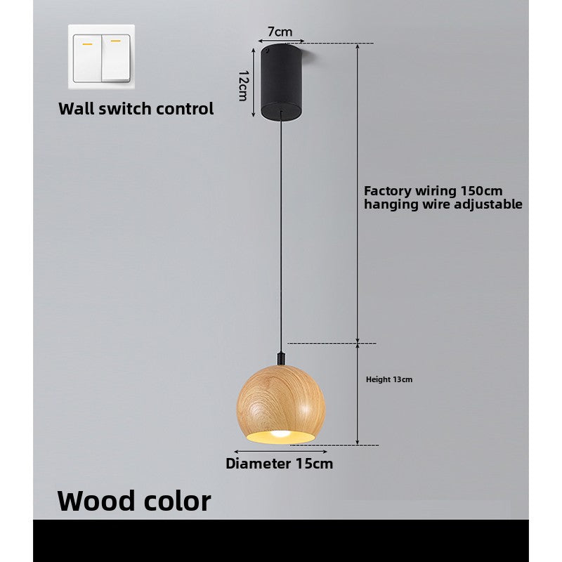 Minimalist Wood Grain Pendant Light