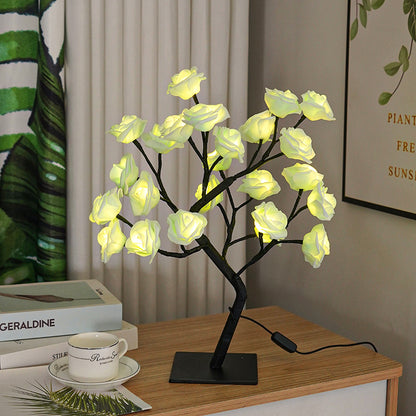 Artificial Rose Tree Night Light – LED Floral Decorative Lamp for Bedroom