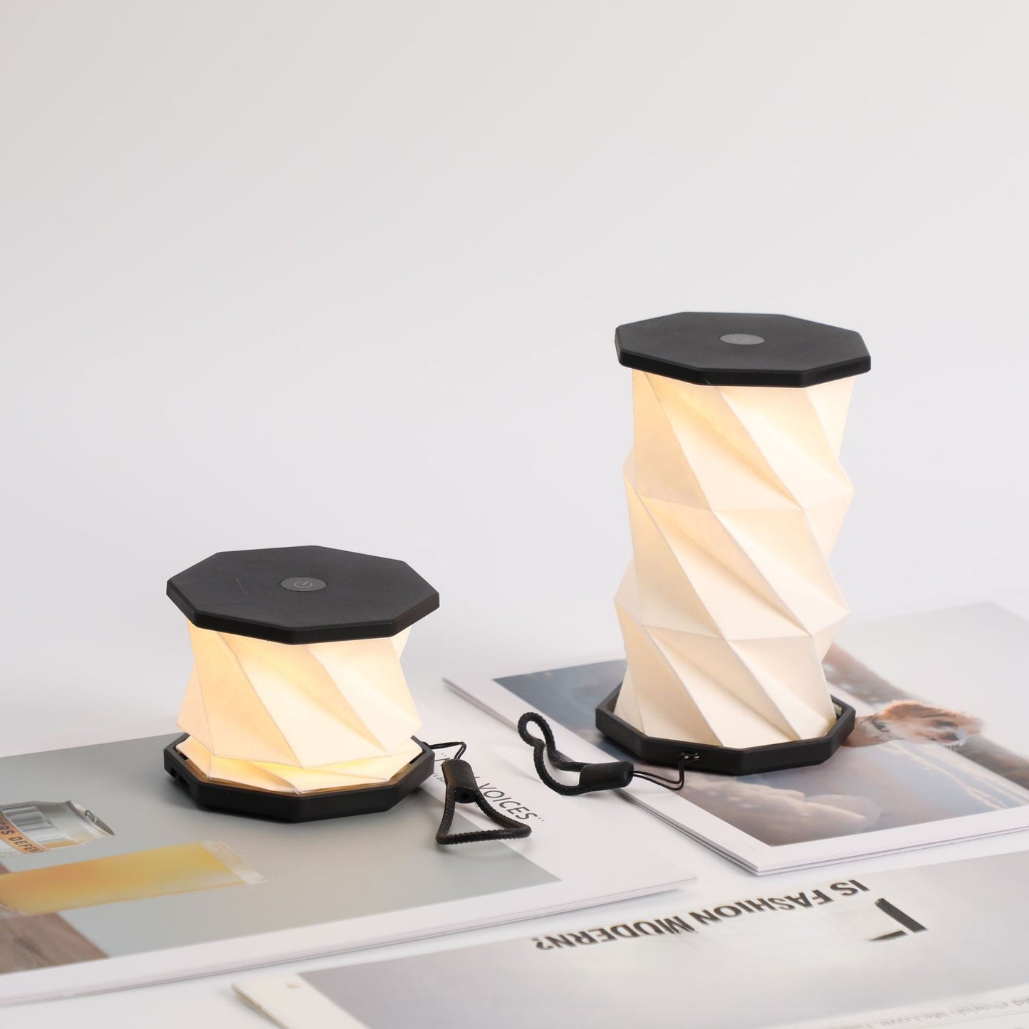 Hexagon Twist Table Lamp – Ginkgo Mini LED Bedside Lamp for Bedroom