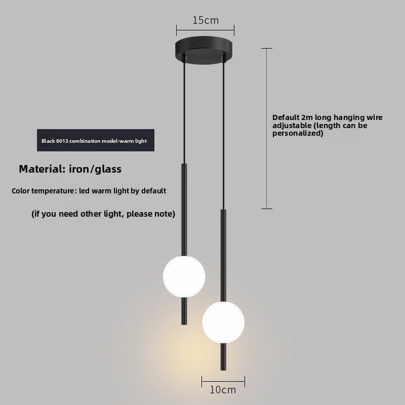 Minimalist Globe Pendant Light – Frosted Glass Ball Hanging Lamp for Living Room
