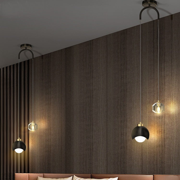 Modern Design Crystal Lampshade Bedside Pendant Lights – Luxury LED Lights for Bedroom & Living Room