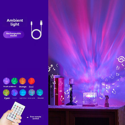 Aurora Water Ripple Night Light – LED Color Changing Ambient Lamp for Bedroom