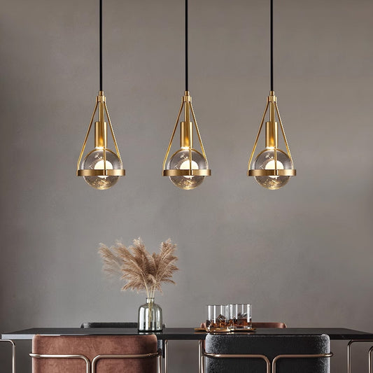 Nordic Crystal Pendant Light – Scandinavian Hanging Lamp for Dining Room