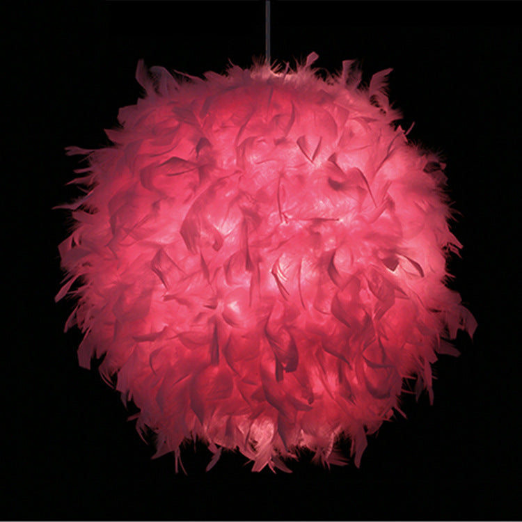 Feather Ball Chandelier – Elegant Spherical Hanging Light for Bedroom & Entryway