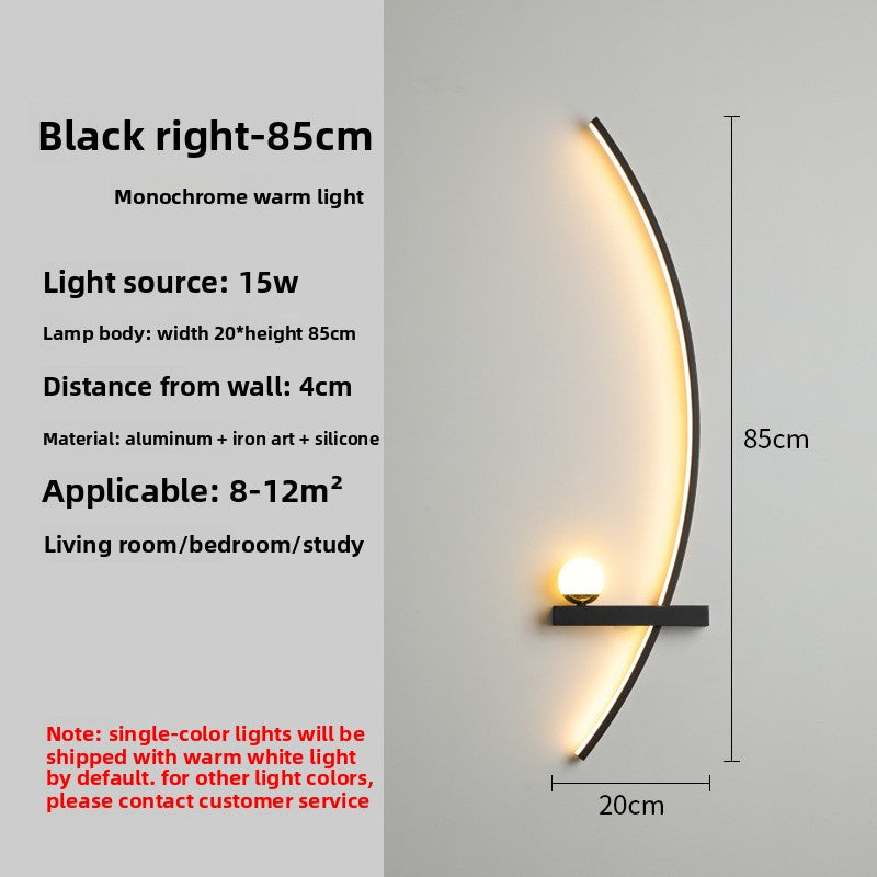 Crescent Moon LED Wall Lamp – Modern Bedroom Wall Sconce with Adjustable Arm