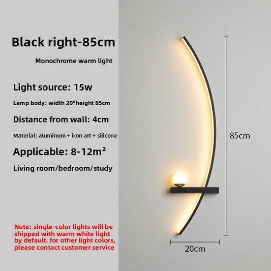 Crescent Moon LED Wall Lamp – Modern Bedroom Wall Sconce with Adjustable Arm