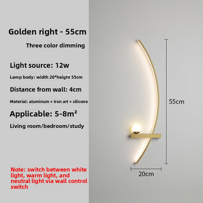 Crescent Moon LED Wall Lamp – Modern Bedroom Wall Sconce with Adjustable Arm