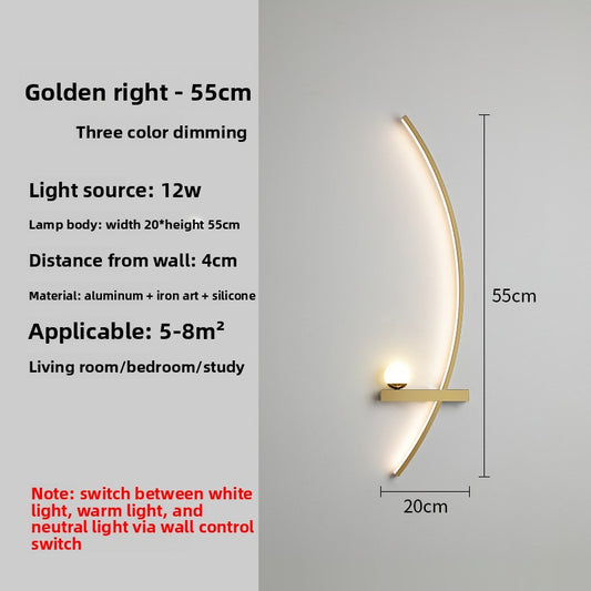 Crescent Moon LED Wall Lamp – Modern Bedroom Wall Sconce with Adjustable Arm