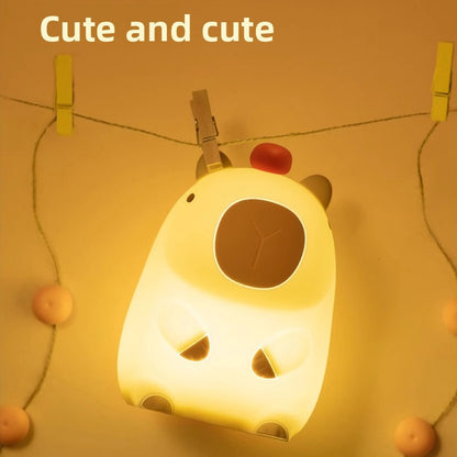 Capybara Silicone Night Light – Cute Animal LED Lamp for Kids Bedroom