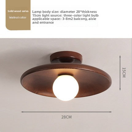 Japanese Wood Ceiling Light Fixture – Zen Style Flush Mount Lamp for Living Room