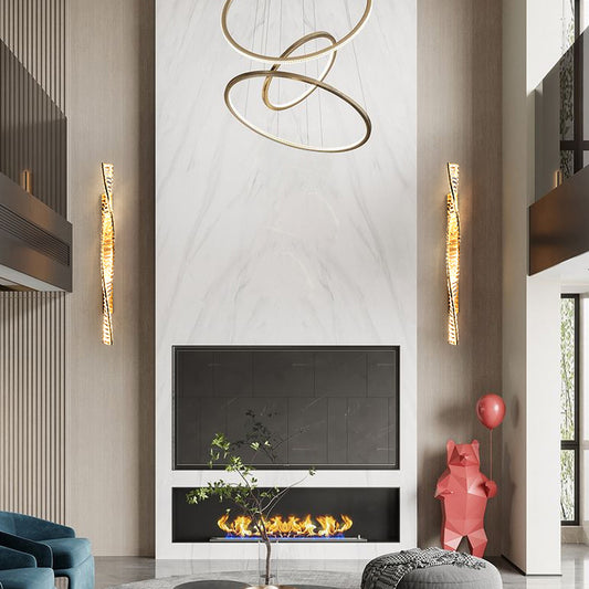 Twisted Spiral Wall Sconce – Unique Sculptural LED Wall Light for Living Room
