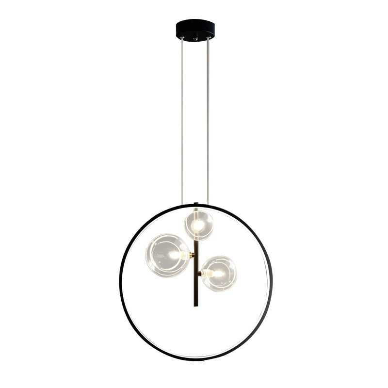 Nordic Iron Bubble Chandelier – Modern Glass Ball Cluster Ceiling Light