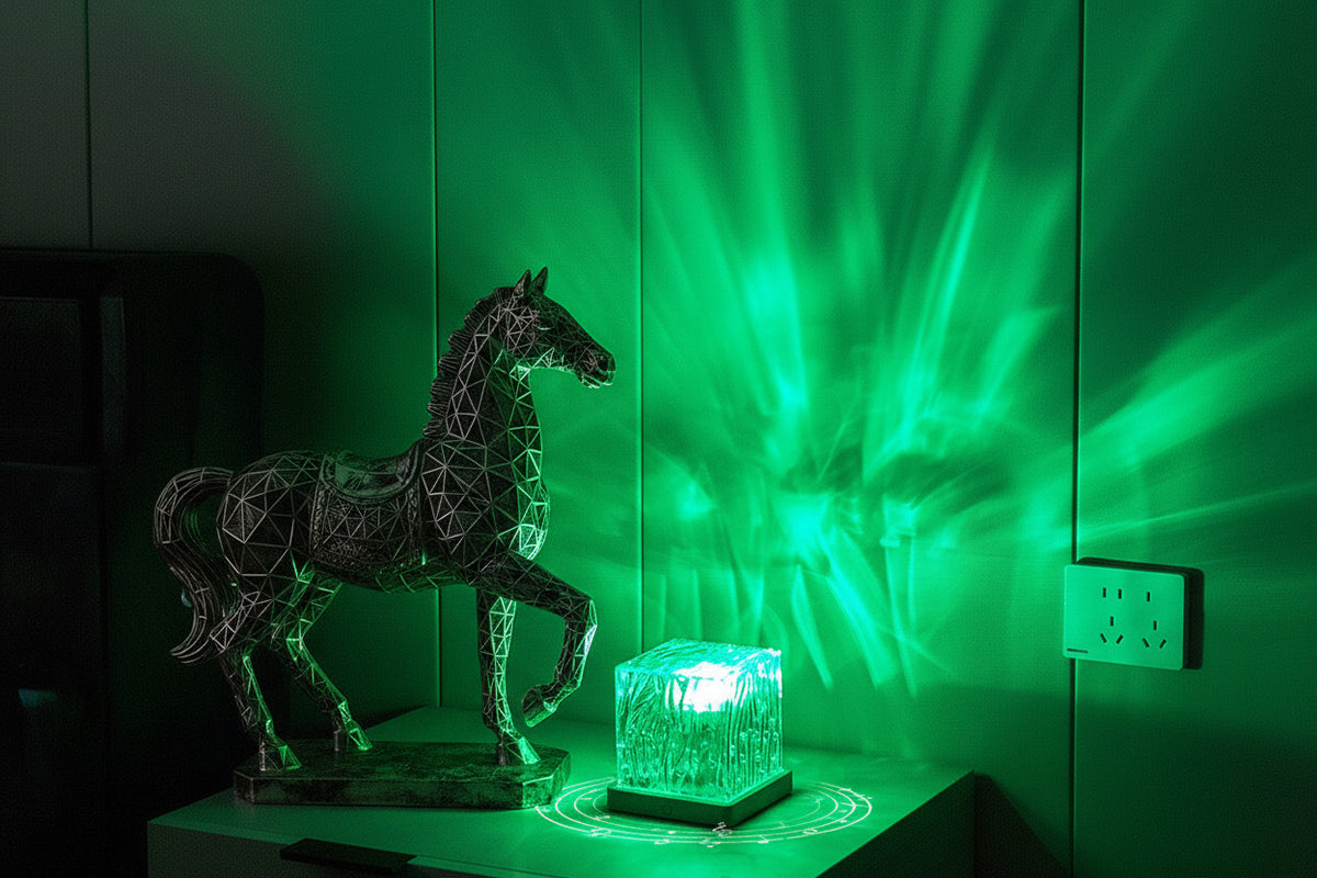 Aurora Water Ripple Night Light – LED Color Changing Ambient Lamp for Bedroom