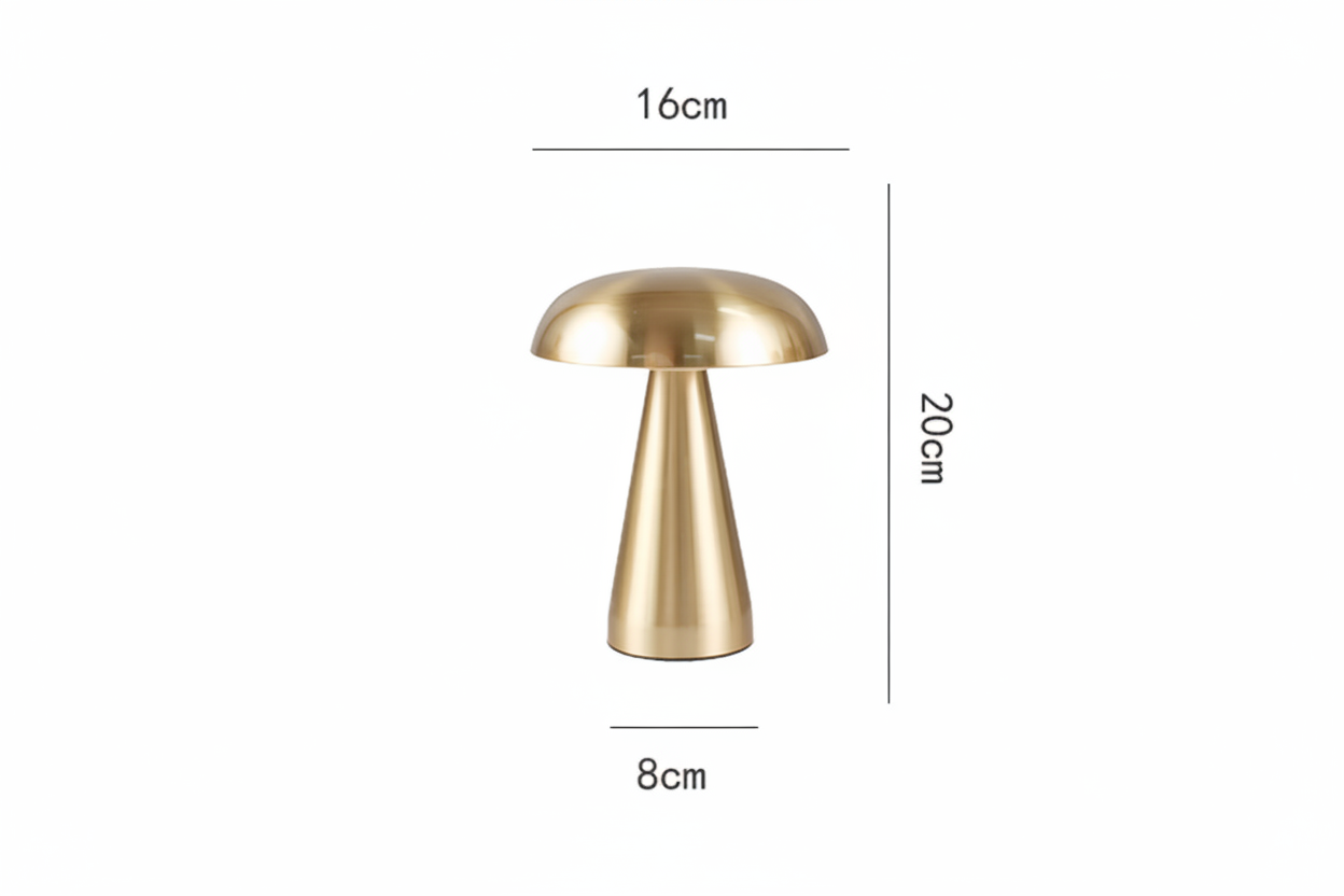 Mushroom Touch Table Lamp – Danish Minimalist LED Bedside Lamp with Dimmer