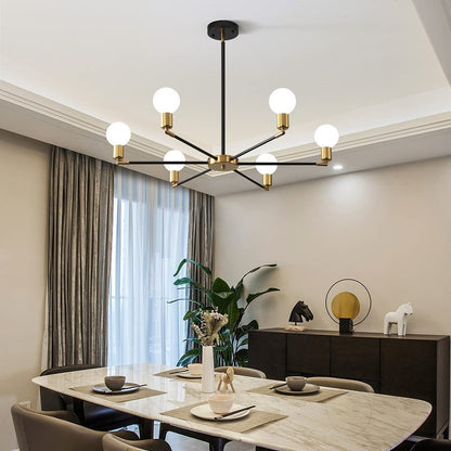 Sputnik Chandelier Mid-Century Modern – Starburst Ceiling Light for Living Room