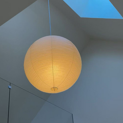 Akari Washi Paper Pendant Light – Japanese Lantern Hanging Lamp for Dining Room