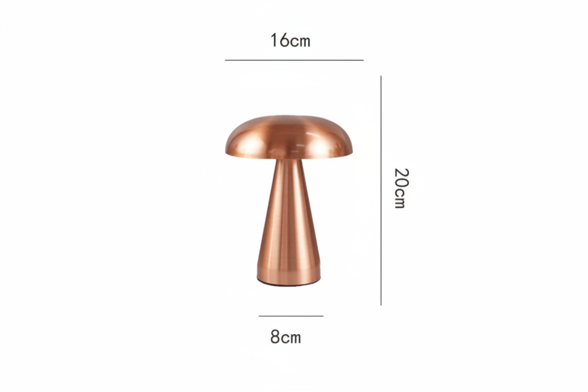 Mushroom Touch Table Lamp – Danish Minimalist LED Bedside Lamp with Dimmer