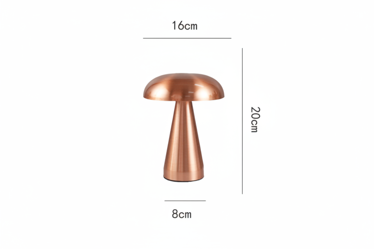 Mushroom Touch Table Lamp – Danish Minimalist LED Bedside Lamp with Dimmer