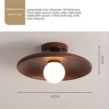 Japanese Wood Ceiling Light Fixture – Zen Style Flush Mount Lamp for Living Room