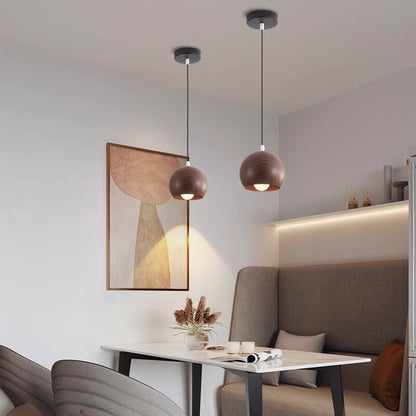 Minimalist Wood Grain Pendant Light