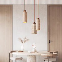 Scandinavian Travertine Pendant Lamp – Stone Hanging Light for Minimalist Interiors