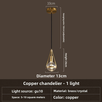 Nordic Crystal Pendant Light – Scandinavian Hanging Lamp for Dining Room