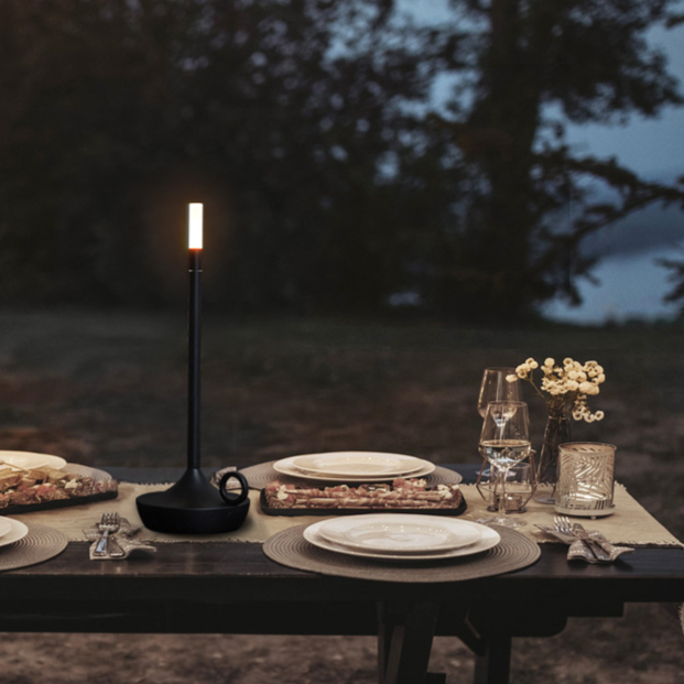 LED Candle Ambient Table Lamp – Flameless Flickering Bedside Lamp for Living Room