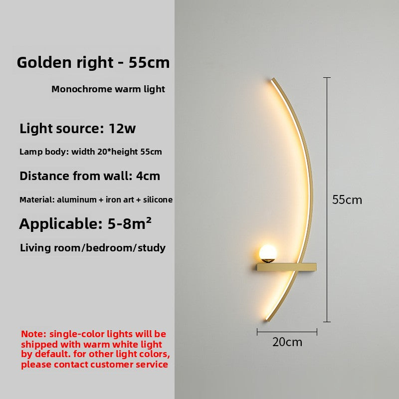 Crescent Moon LED Wall Lamp – Modern Bedroom Wall Sconce with Adjustable Arm