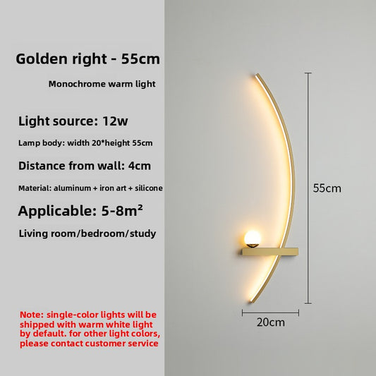 Crescent Moon LED Wall Lamp – Modern Bedroom Wall Sconce with Adjustable Arm