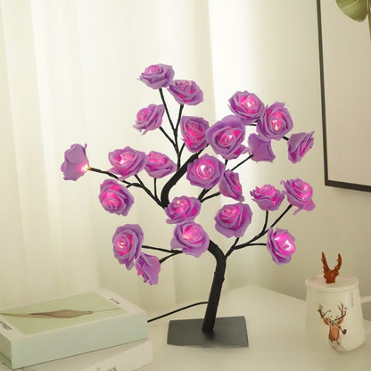 Artificial Rose Tree Night Light – LED Floral Decorative Lamp for Bedroom