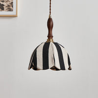 French Cream Pendant Light – Elegant Fabric Hanging Lamp for Bedroom & Dining Room