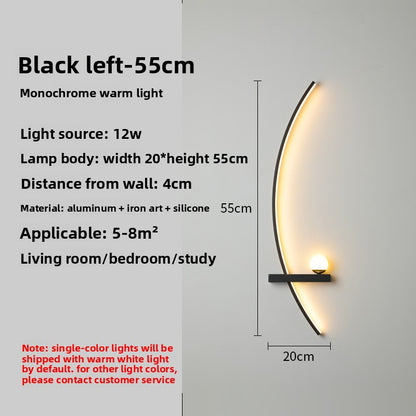 Crescent Moon LED Wall Lamp – Modern Bedroom Wall Sconce with Adjustable Arm