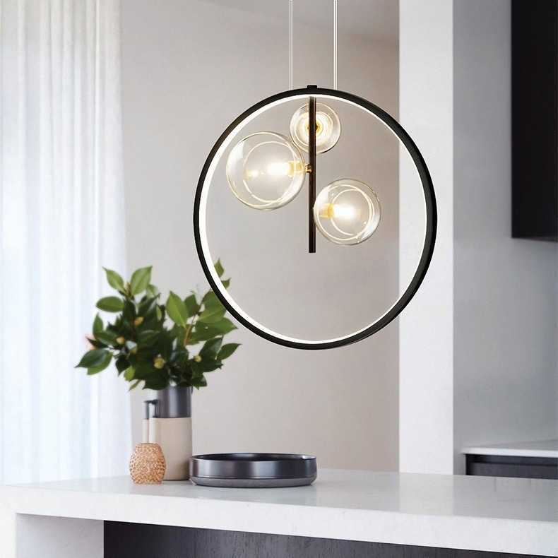 Nordic Iron Bubble Chandelier – Modern Glass Ball Cluster Ceiling Light