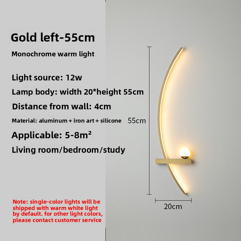 Crescent Moon LED Wall Lamp – Modern Bedroom Wall Sconce with Adjustable Arm