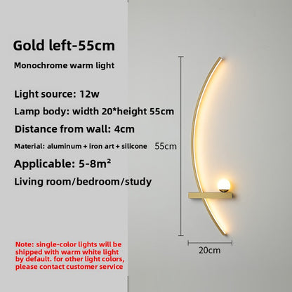 Crescent Moon LED Wall Lamp – Modern Bedroom Wall Sconce with Adjustable Arm