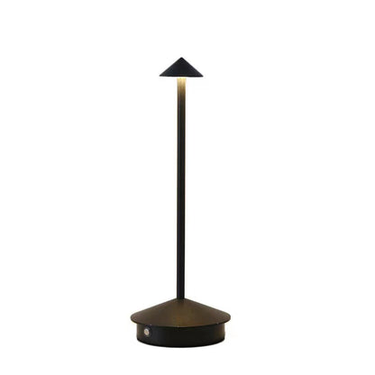 Cordless Brass Cone Table Lamp – Rechargeable Minimalist LED Bedside Light